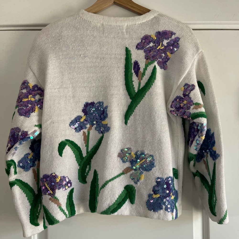 Vintage Design Options Floral Embroidered Cardigan - M - Picture 5 of 7